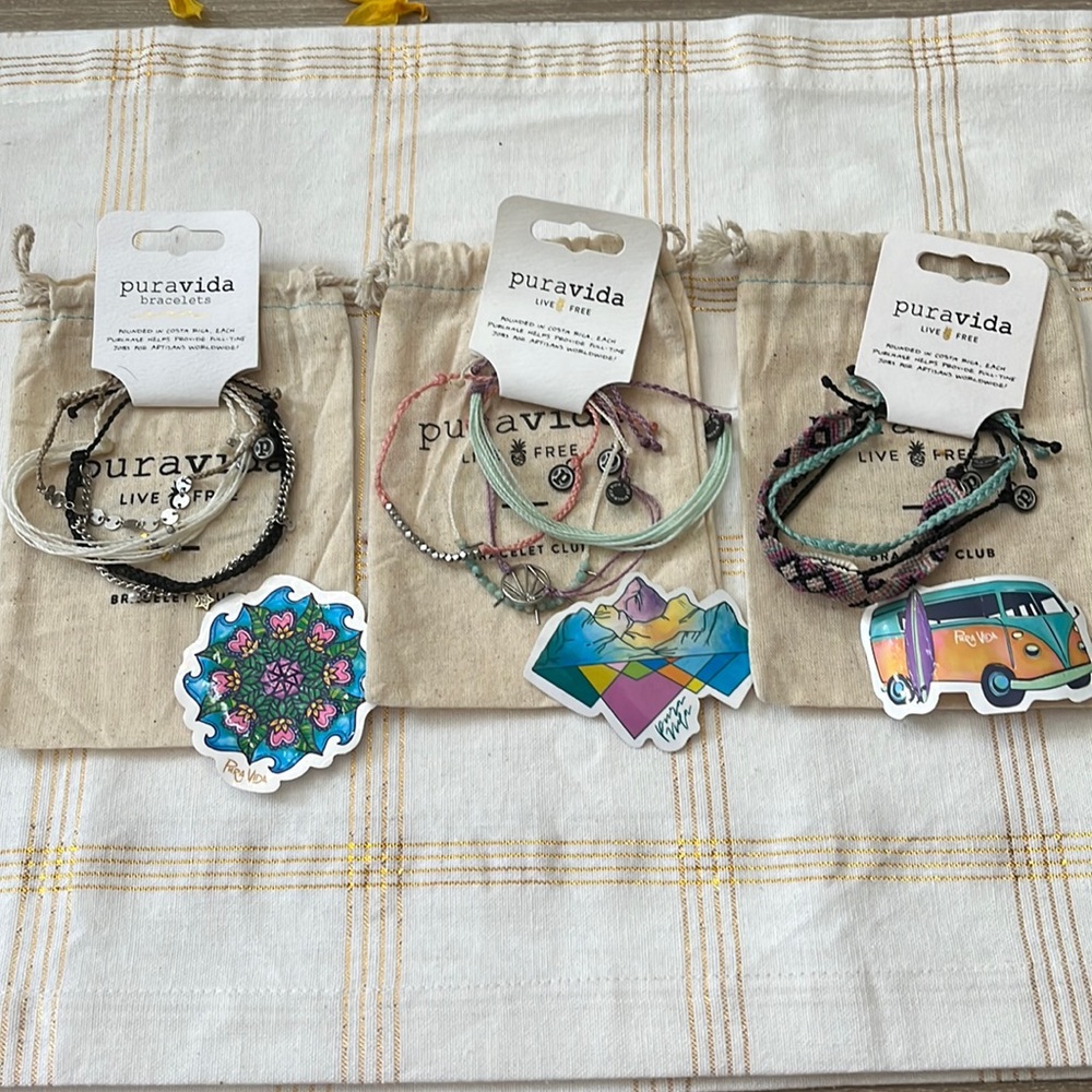 Set of 3 Puravida bracelets - Brand New w Tags